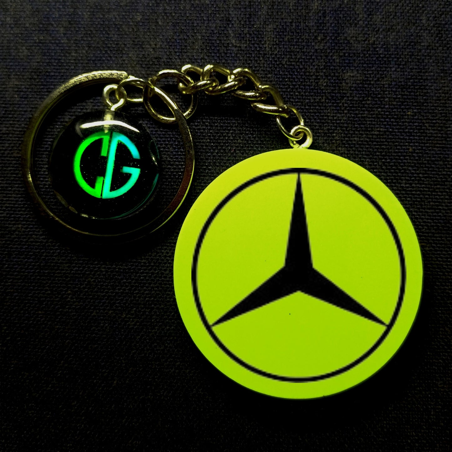 Glowing Mercedes I Glow In Dark I Car Logo.1