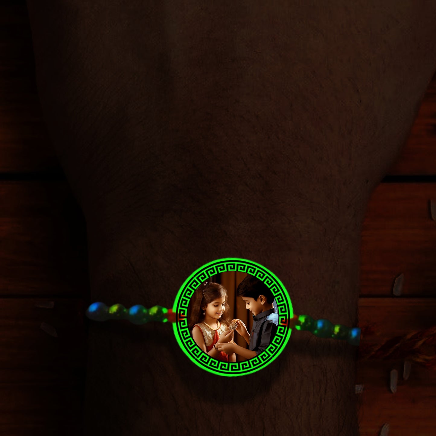 Custom Photo Rakhi [Glow In Dark Rakhi].3