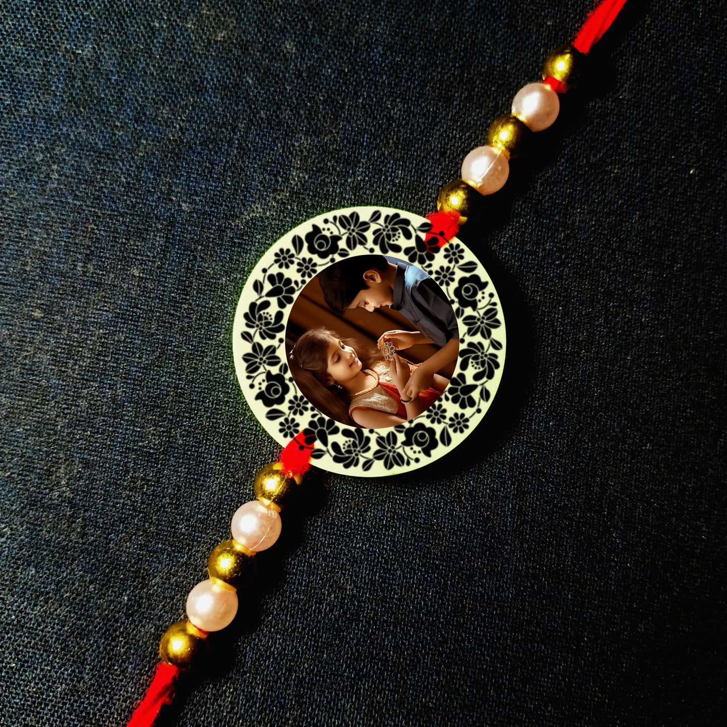 Custom Design Photo Rakhi [Glow In Dark Rakhi].1
