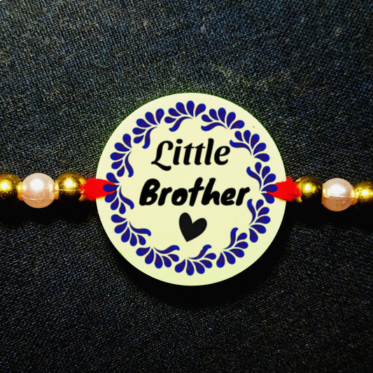 Custom Blue & Black color Text Rakhi [Glow In Dark Rakhi].1