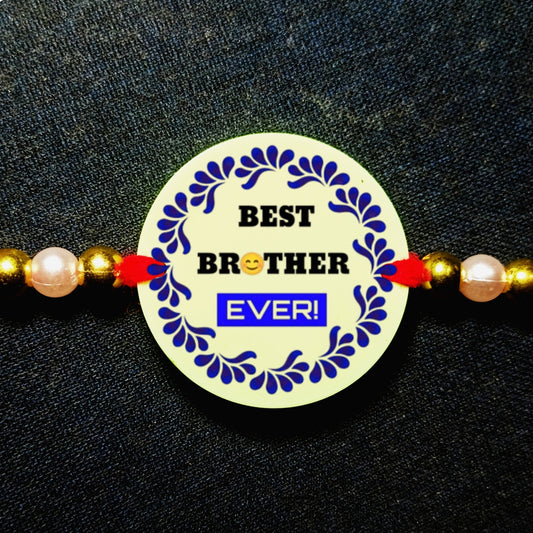 Custom Blue color Text Rakhi [Glow In Dark Rakhi].1