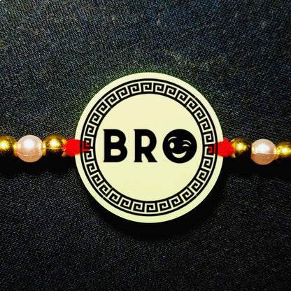 Custom Black Color Text Rakhi [Glow In Dark Rakhi].1