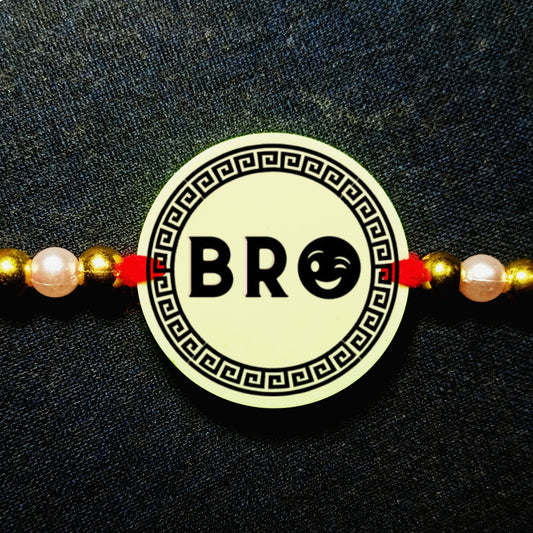 Custom Black Color Text Rakhi [Glow In Dark Rakhi].1