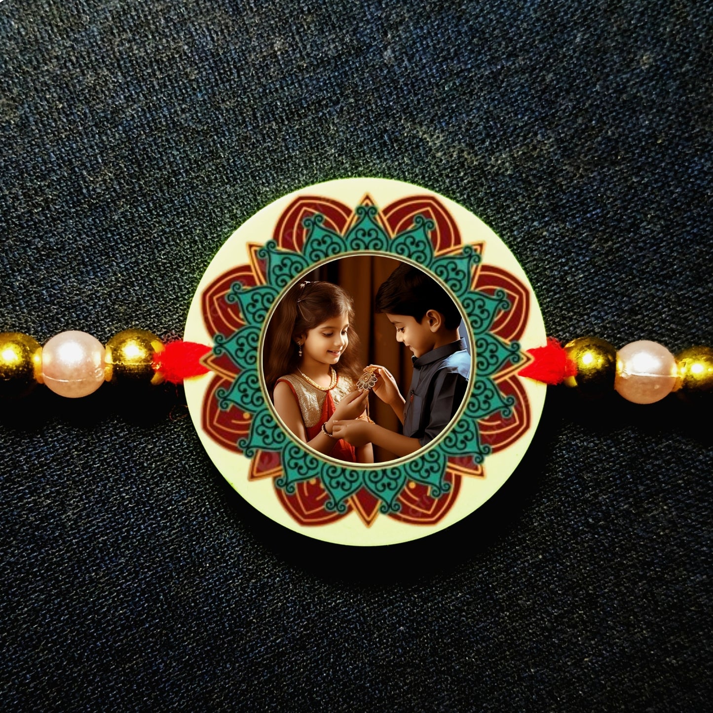 Custom Flower Photo Rakhi [Glow In Dark Rakhi].2