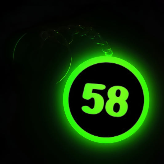 "58" Logo I Glow In Dark I Numbers.2