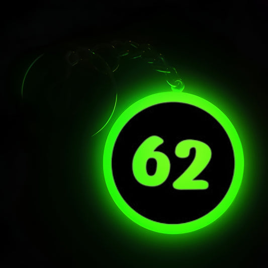 "62" Logo I Glow In Dark I Numbers.2