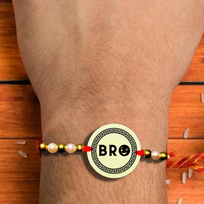 Custom Black Color Text Rakhi [Glow In Dark Rakhi].1