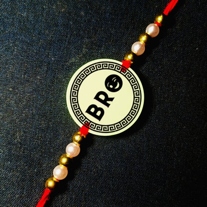 Custom Black Color Text Rakhi [Glow In Dark Rakhi].1