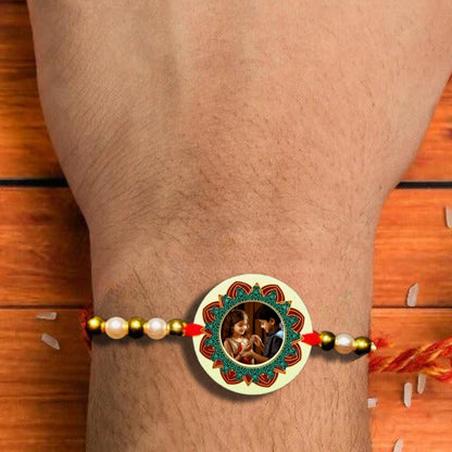 Custom Flower Photo Rakhi [Glow In Dark Rakhi].2