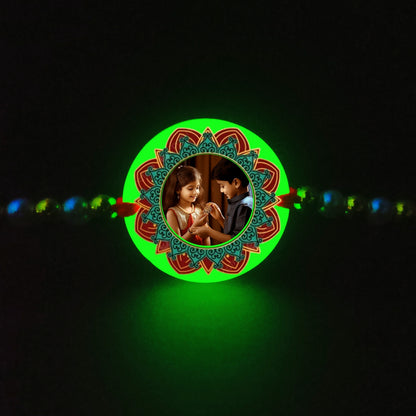 Custom Flower Photo Rakhi [Glow In Dark Rakhi].2