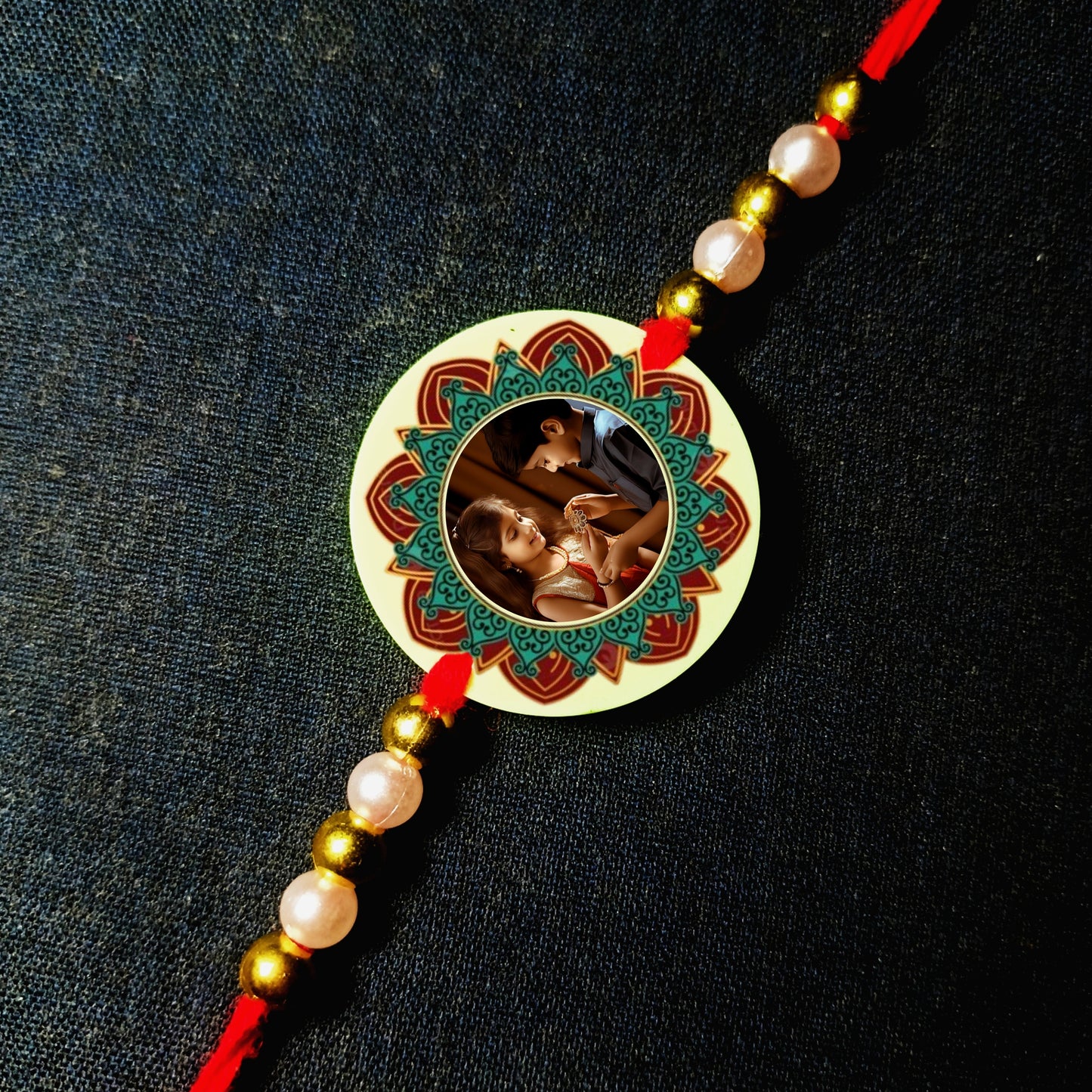 Custom Flower Photo Rakhi [Glow In Dark Rakhi].2