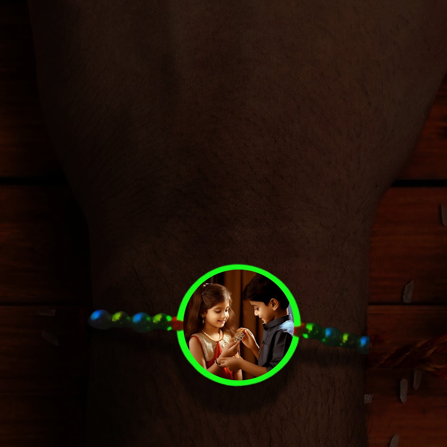 Custom Photo Rakhi [Glow In Dark Rakhi].2