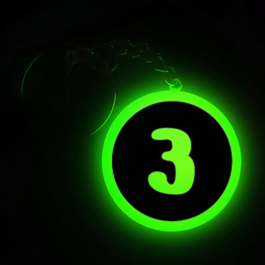 "3" Logo I Glow In Dark I Numbers.1