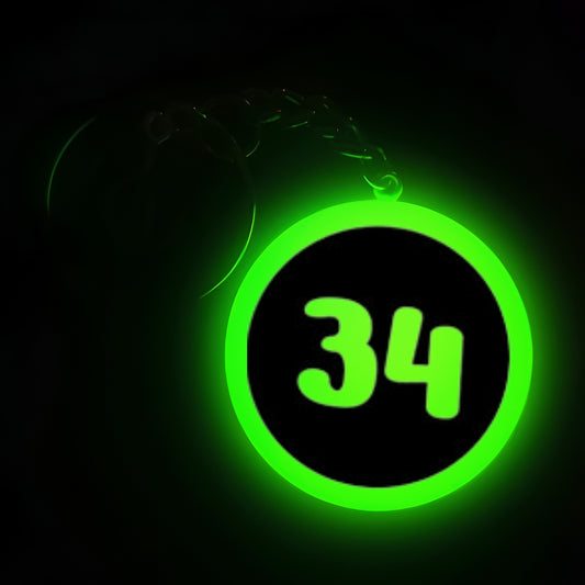 "34" Logo I Glow In Dark I Numbers.1