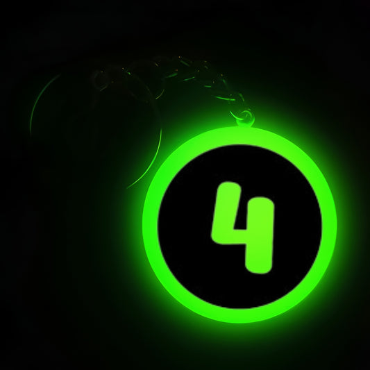 "4" Logo I Glow In Dark I Numbers.1